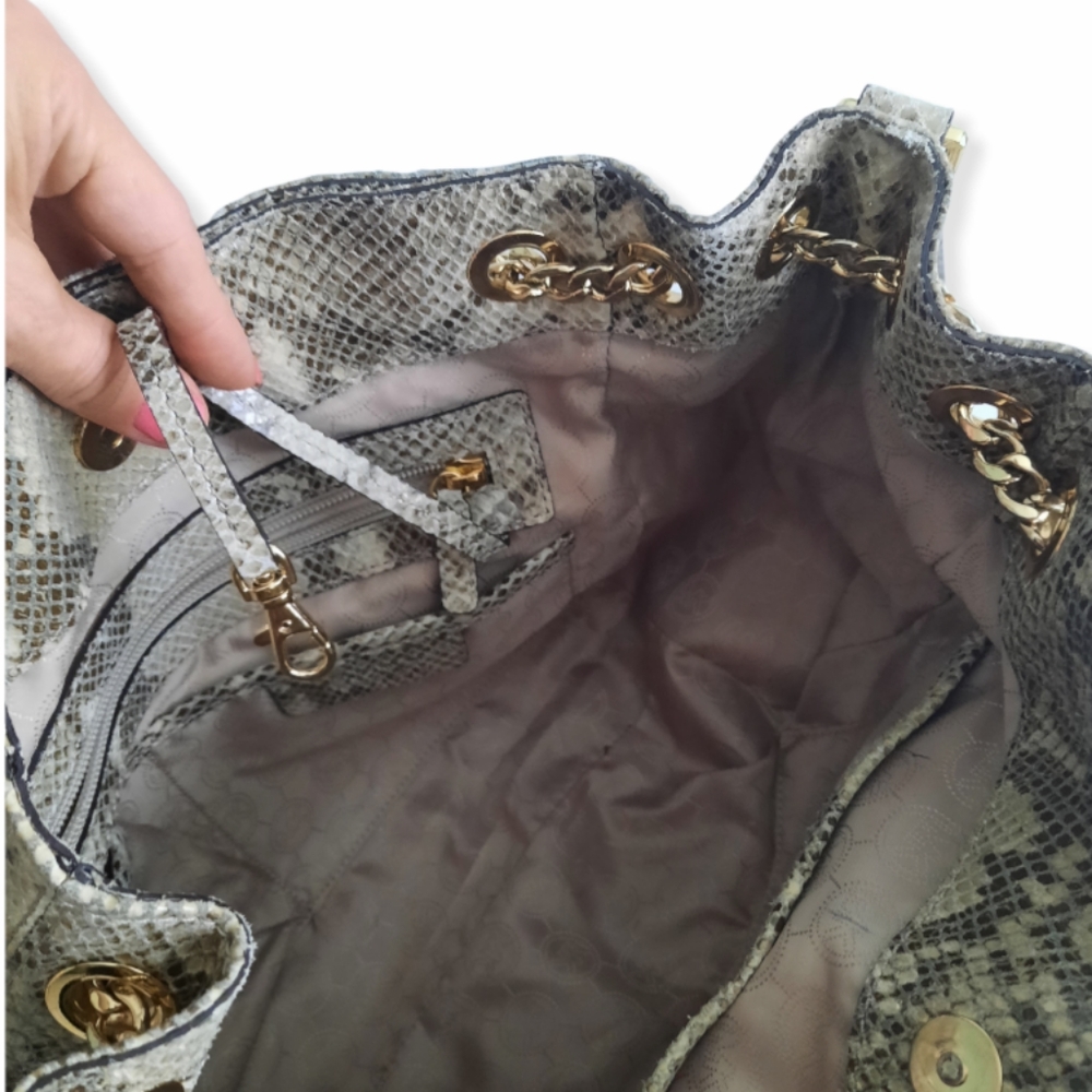 MICHAEL KORS Purse snakeskin print shoulder Bag - Picture 11 of 15